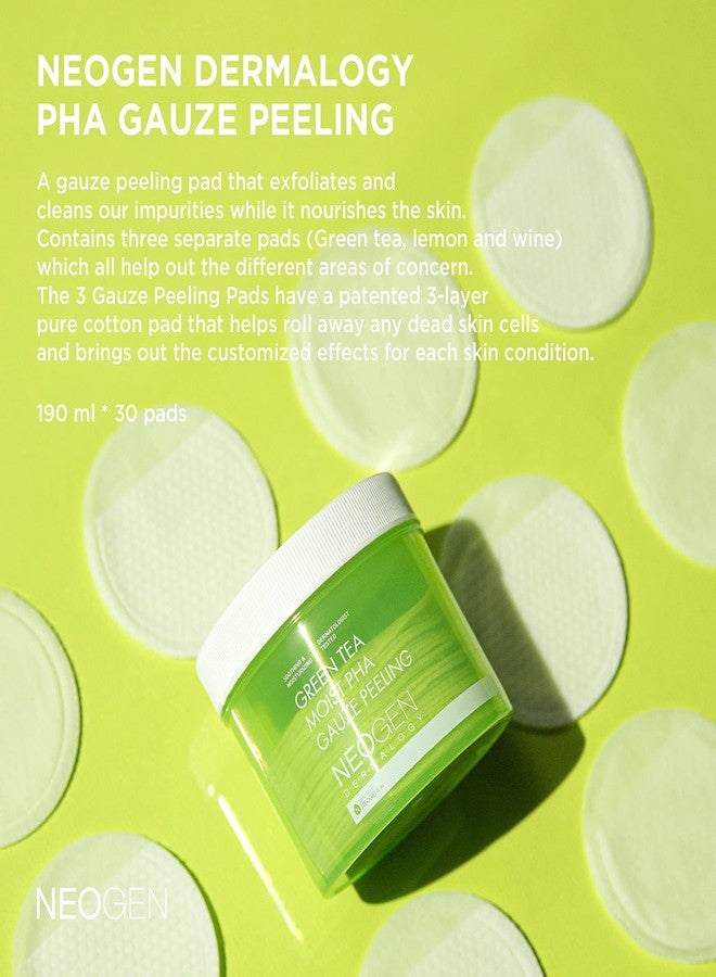 DERMALOGY by NEOGENLAB PHA Gauze Peeling - Formulated with AHA BHA PHA Exfoliating & Cleansing Pad (30 - Green tea) - Image 2